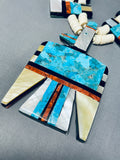 Native American Double Sided Substantial Santo Domingo Turquoise Inlay Necklace-Nativo Arts