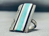 One Of The Most Unique Vintage Native American Zuni Turquoise Sterling Silver Ring-Nativo Arts