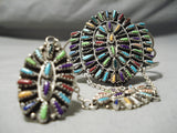 Cute Vintage Native American Navajo Zuni Turquoise Nedle Sterling Silver Slave Bracelet-Nativo Arts