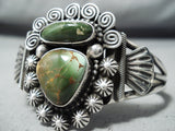 Important Navajo Native American Damale Turquoise Sterling Silver Bracelet-Nativo Arts