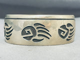 Astonishing Native American Navajo Sterling Silver Bracelet Signed-Nativo Arts