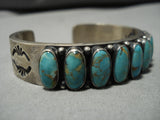 Important Vintage Native American Navajo Kirk Smith Turquoise Sterling Silver Bracelet Old-Nativo Arts