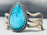 Important Running Water Vintage Native American Navajo Turquoise Sterling Silver Bracelet-Nativo Arts