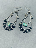 One Of The Most Unique Vintage Native American Navajo Turquoise Sterling Silver Bead Earrings-Nativo Arts