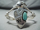 Important Native American Navajo Royston Turquoise Sterling Silver Kachina Bracelet-Nativo Arts