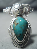 Fascinating Navajo Royston Turquoise Sterling Silver Ring Native American-Nativo Arts