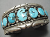 Native American Important John D Clark Vintage Navajo Turquoise Sterling Silver Bracelet Old-Nativo Arts
