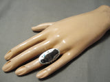Important Inlay Master Zuni Native American Bird Sterling Silver Ring-Nativo Arts