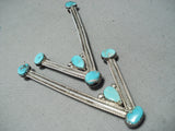 Fascinating Vintage Native American Navajo Kingman Sterling Silver Collar Pins Old-Nativo Arts