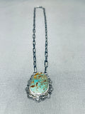 Jake Francosa San Felipe Royston Turquoise Sterling Silver Necklace-Nativo Arts