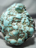 Protruding Vintage Native American Navajo Spiderweb Turquoise Sterling Silver Bracelet Old-Nativo Arts