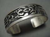 Important Pascal Kuwanhongea Native American Hopi Vintage Sterling Silver Bracelet Old-Nativo Arts