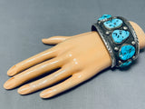Elvis Nelson Rare Vintage Native American Navajo Turquoise Sterling Silver Bracelet-Nativo Arts