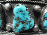 Important Vintage Native American Navajo Phil Long Turquoise Sterling Silver Bracelet-Nativo Arts