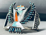 One Of The Best Vintage Native American Zuni Turquoise Inlay Sterling Silver Bracelet-Nativo Arts