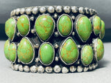 108 Grams Monster Vintage Native American Navajo Sterling Silver Gaspeite Bracelet-Nativo Arts