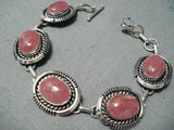 Stunning Navajo Red Agate Sterling Silver Bracelet Native American-Nativo Arts