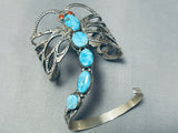The Craziest Native American Navajo Turquoise Dragonfly Sterling Silver Bracelet-Nativo Arts