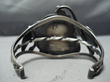One Of Best Rare Turquoise Vintage Native American Navajo Sterling Silver Bracelet Old-Nativo Arts