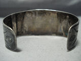 One Of The Biggest Best Vintage Native American Navajo Cerrillos Turquoise Coin Silver Bracelet-Nativo Arts