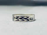 Marvelous Cliff Mowa Vintage Native American Hopi Sterling Silver Ring Signed-Nativo Arts