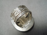 Huge Spiderweb Turquoise San Felipe Sterling Silver Ring-Nativo Arts
