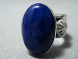 Dramatic Navajo Lapis Sterling Silver Ring Native American-Nativo Arts