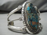 Important Vintage Native American Navajo Red Mountain Turquoise Sterling Silver Bracelet-Nativo Arts