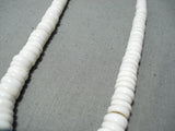 Native American Marvelous Vintage Santo Domingo White Shell Sterling Silver Necklace Old-Nativo Arts