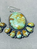 Best Vintage Unique Native American Navajo Royston Turquoise Sterling Silver Earrings-Nativo Arts