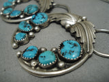 Amazing Vintage Native American Navajo Turquoise Sterling Silver Squash Blossom Necklace-Nativo Arts