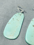 Native American Tremendous Santo Domingo Royston Turquoise Sterling Silver Earrings-Nativo Arts