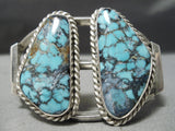 Museum Vintage Native American Navajo Blue Diamond Turquoise Sterling Silver Bracelet Old-Nativo Arts