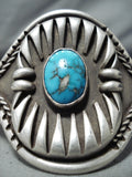 Silver Tooth Vintage Navajo Native American Turquoise Sterling Silver Bracelet-Nativo Arts