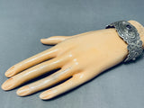 Breathtaking Vintage Native American Navajo Amethyst Sterling Silver Colossal Ornate Bracelet-Nativo Arts