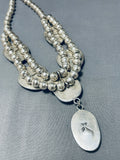 Opulent Vintage Native American Navajo 6 Morenci Turquoise Huge Sterling Silver Necklace-Nativo Arts