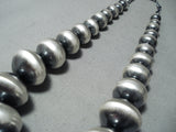 Huge Hand Forged Sterling Silver Vintage Native American Navajo Necklace-Nativo Arts