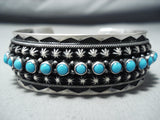 Snake Eyes Vintage Native American Navajo Sleeping Beauty Turquoise Sterling Silver Bracelet-Nativo Arts