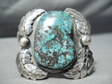 Rare Old Morenci Vintage Native American Navajo Leaf Sterling Silver Bracelet-Nativo Arts