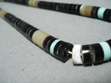 Native American Excellent Vintage Santo Domingo Pipestone Sterling Silver Necklace Old-Nativo Arts