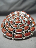Extraordinary Navajo Coral Sterling Silver Ring Native American-Nativo Arts