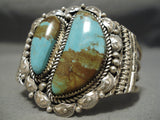 One Of Biggest Best Vintage Native American Navajo Royston Turquoise Sterling Silver Bracelet-Nativo Arts