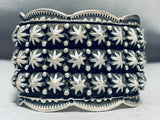 The Craziest Button Vintage Native American Navajo Sterling Silver Bracelet-Nativo Arts