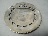 Larry Moses Begay Vintage Native American Navajo Turquoise Teardrop Sterling Silver Pin-Nativo Arts