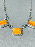Fantastic Native American Navajo Spiny Oyster Sterling Silver Necklace-Nativo Arts