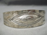 Earlier 1900's Vintage Native American Navajo Whirling Logs Sterling Silver Bracelet Old-Nativo Arts
