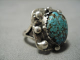 Museum Quality Vintage Native American Navajo Spiderweb Turquoise Sterling Silver Ring Old-Nativo Arts