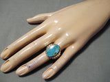 Amazing Navajo Turquoise Sterling Silver Ring Native American-Nativo Arts
