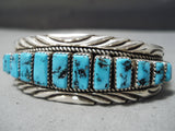 Amazing Vintage Native American Navajo Sleeping Beauty Turquoise Sterling Silver Bracelet-Nativo Arts