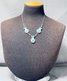 Striking Vintage Native American Zuni Blue Gem Turquoise Sterling Silver Sunface Necklace-Nativo Arts